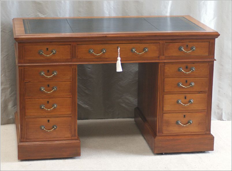 2026 Antique Small Satinwood Pedestal Desk (3)
